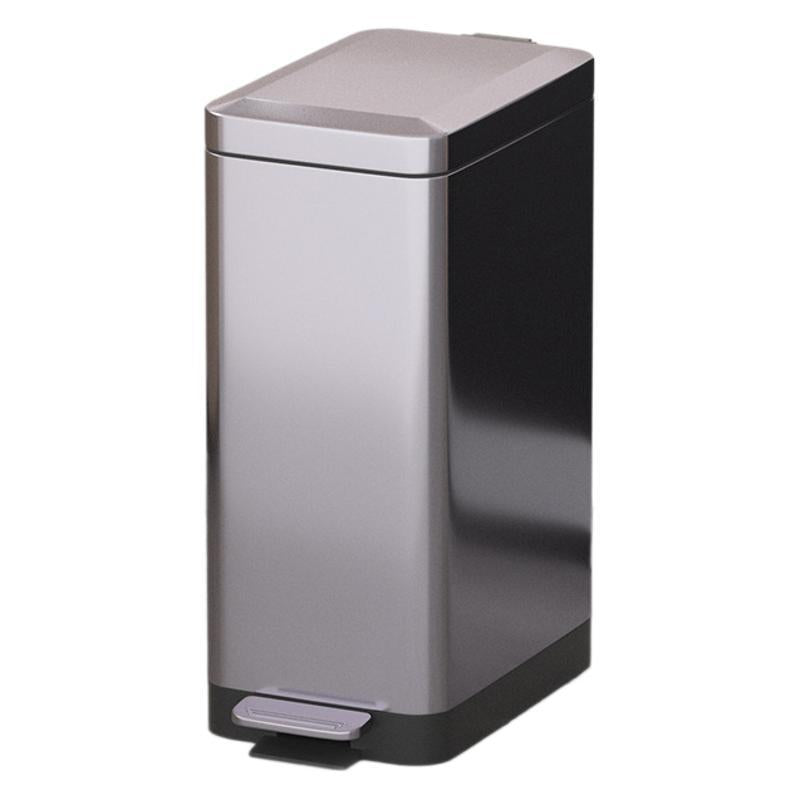 Tungsten Steel Stainless Steel Foot Pedal Trash Can with Slow-Close Lid