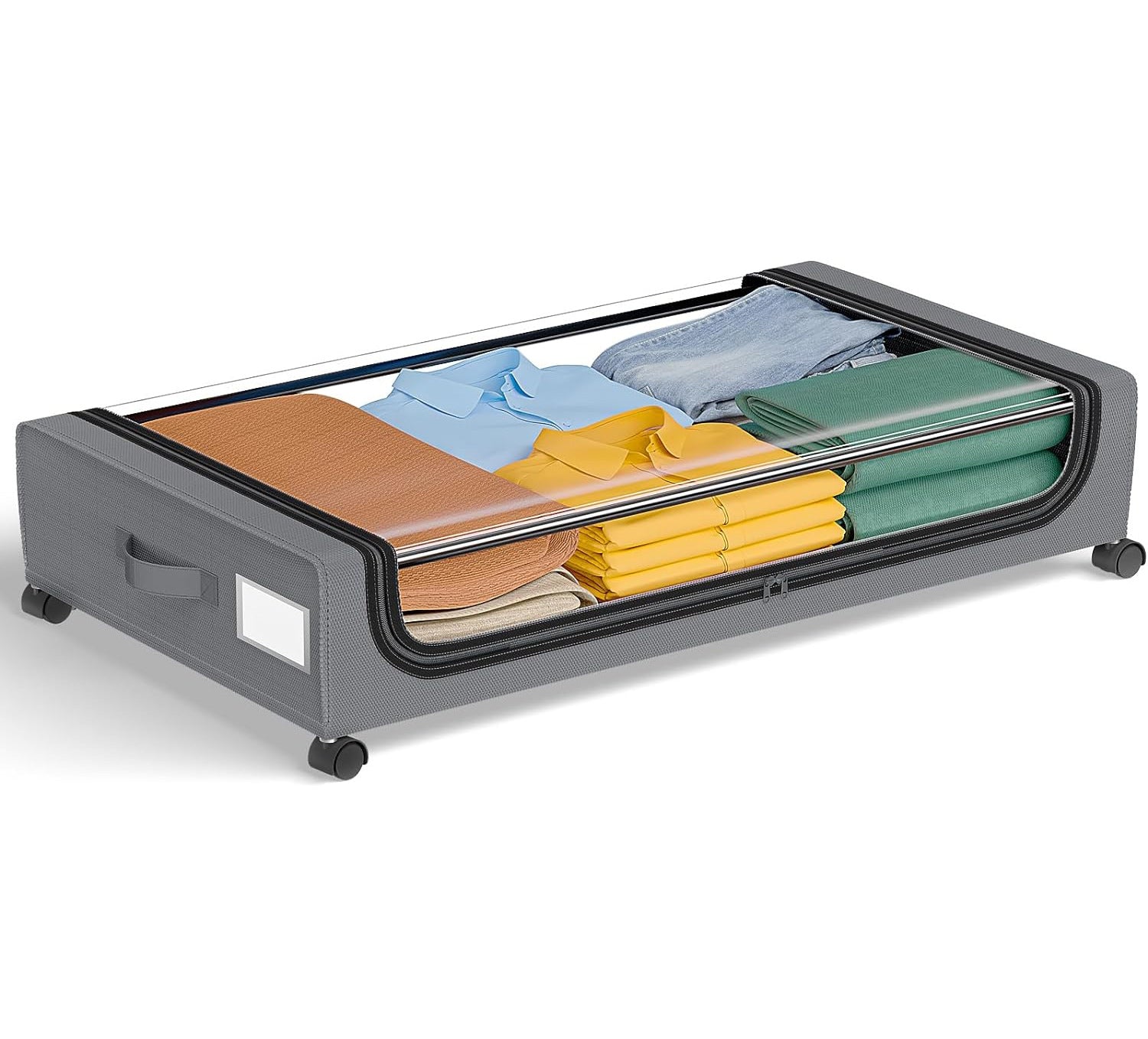 Wheels Underbed Storage Box Foldable Fabric Organizer