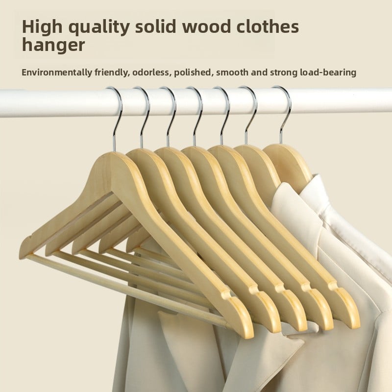 Solid Wood Non-Slip Seamless Hangers